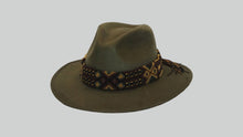 Load image into Gallery viewer, ALUMAH "Ba'yuk" GREEN Hand - finished HAT with Handmade Woven Band - ALUMAH.collection