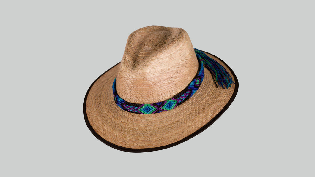 ALUMAH SS21 STRAW HAT Black with Handmade Woven Band