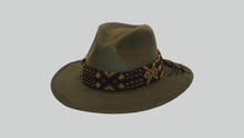 Cargar imagen en el visor de la galería, ALUMAH &quot;Ba&#39;yuk&quot; GREEN Hand-finished HAT with Handmade Woven Band
