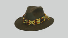 Cargar imagen en el visor de la galería, ALUMAH &quot;Ba&#39;yuk&quot; GREEN Hand-finished HAT with Handmade Woven Band
